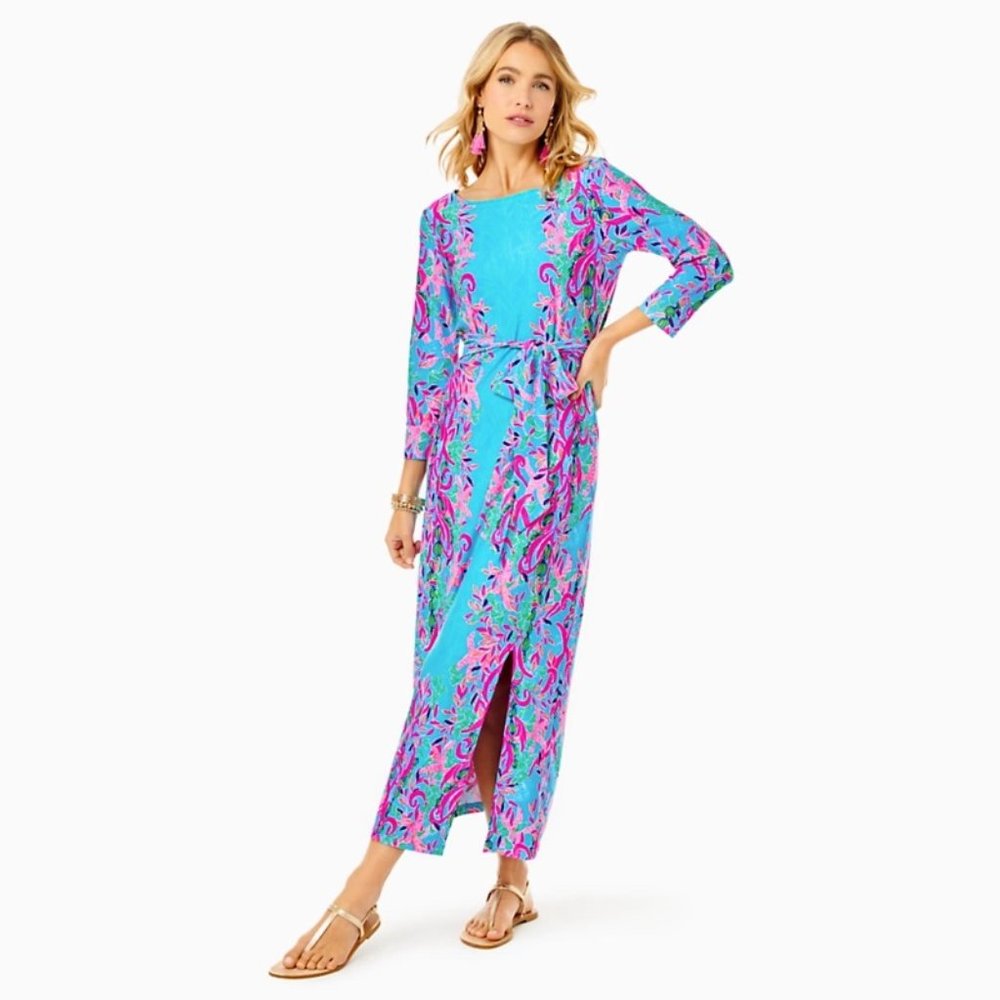 Lilly Pulitzer UPF 50+ Carabella Chillylilly Midi Dress NWT - Picture 1 of 10